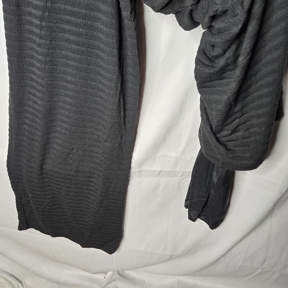 Lulu's Black Heavy Weight Drawstring Wide Leg Soft Boutique Pants Cozy Casual - Picture 4 of 6